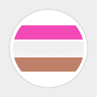 Three Classic Stripes - Pink and Coffee with Cream Magnet